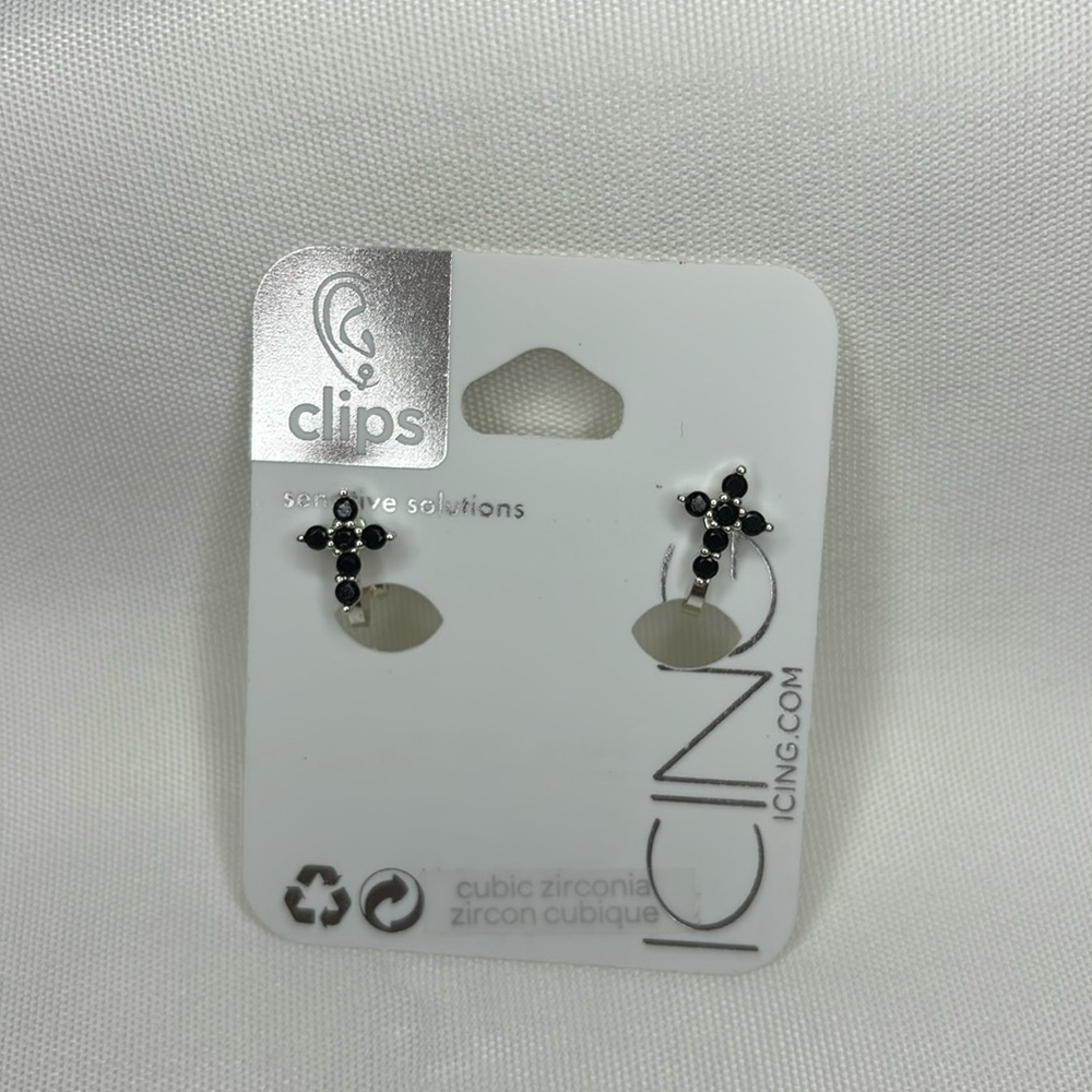 Icing Cross Clip On Earrings